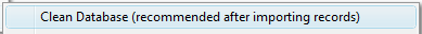 1. Clean Database (recommended after importing records)