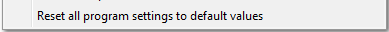 3. Reset all program settings to default values