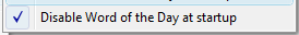 2. Disable Word of the Day at startup