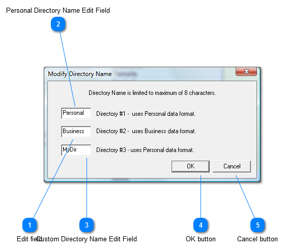 Modify Directory Name window