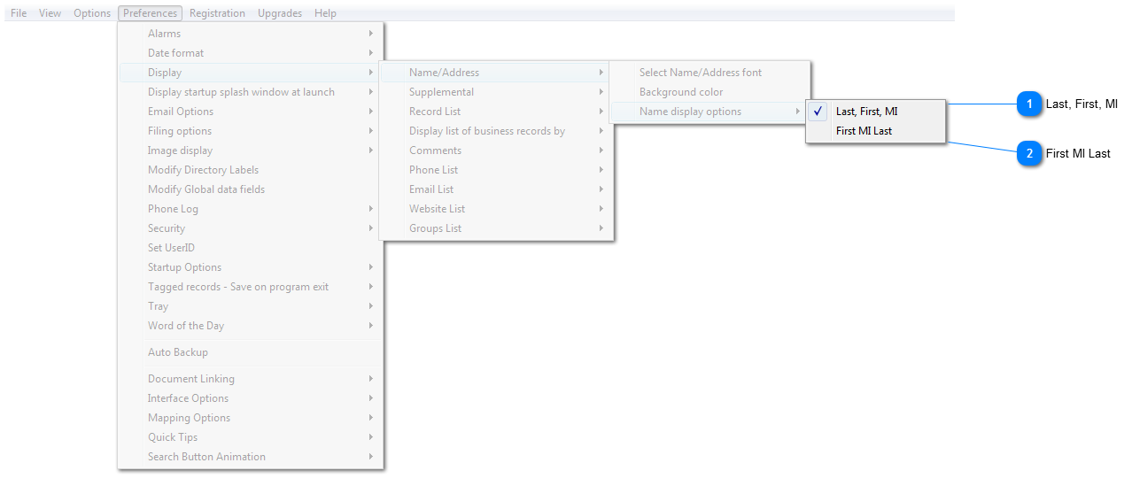 Name display options