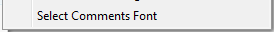 2. Select Comments Font