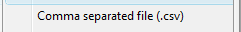 2. Comma separated file (.csv)