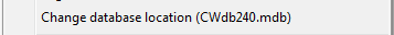 11. Change database location (CWdb240.mdb)