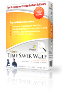 Time Saver Wolf Text Document Management Software Product Box