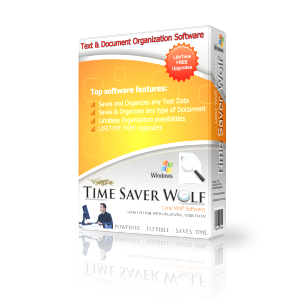 Time Saver Wolf Text Document Organization Software Product Box Image